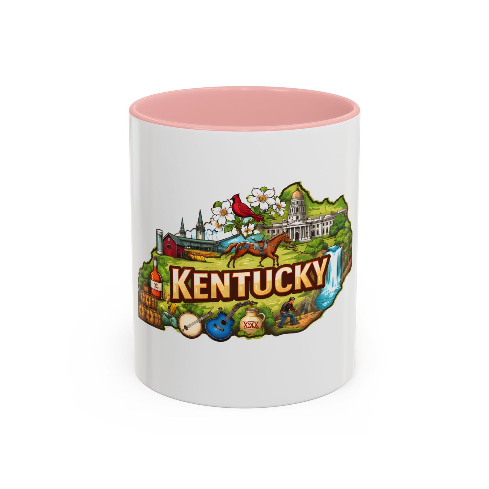 Kentucky State Map Accent Coffee Mug — Scenic Landmark Travel Souvenir (11/15oz) - Image 9