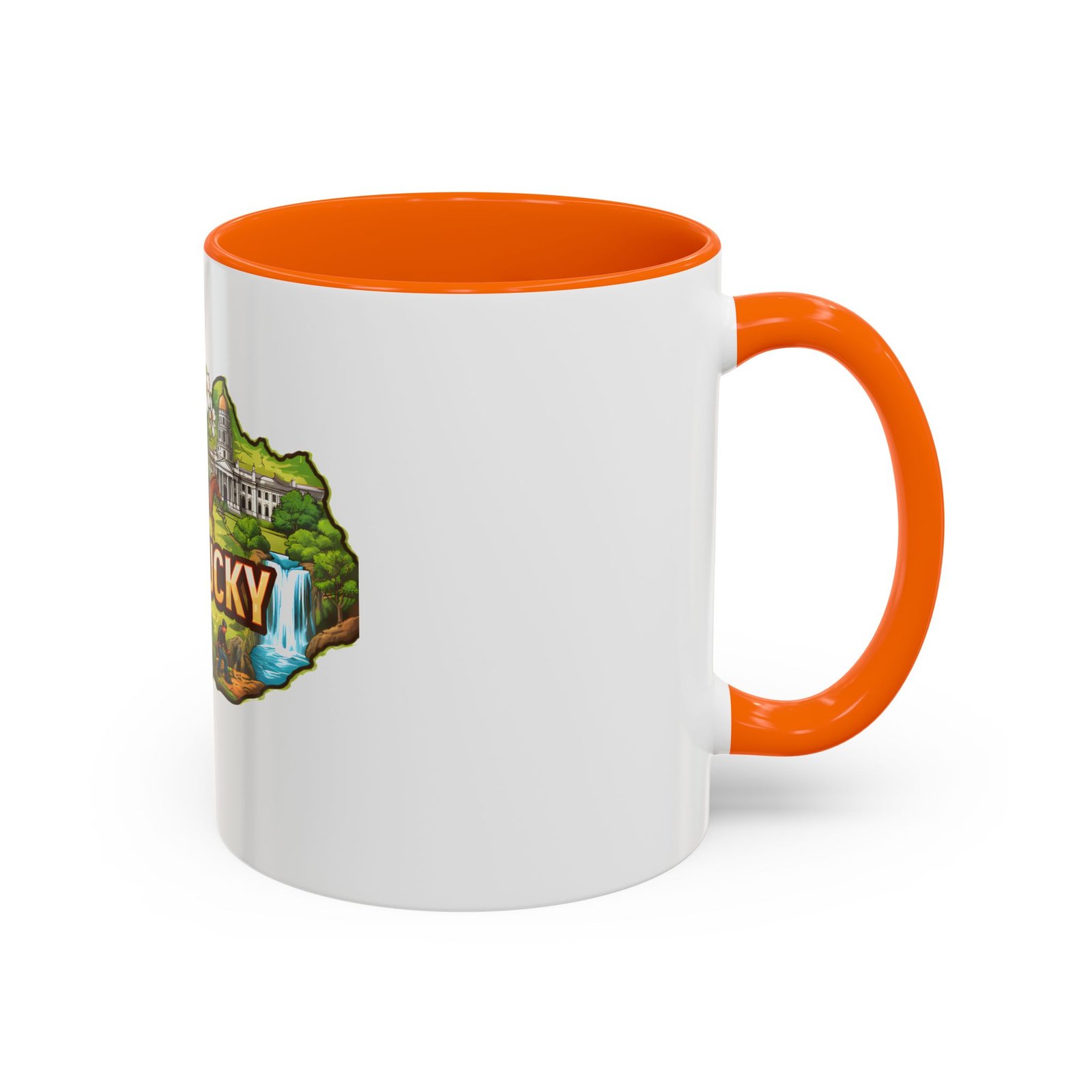 Kentucky State Map Accent Coffee Mug — Scenic Landmark Travel Souvenir (11/15oz) - Image 42