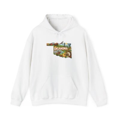 Oklahoma State Map Hoodie – Vintage Scenic Travel Design