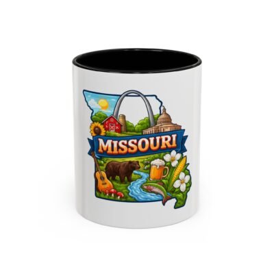 Missouri State Map Coffee Mug — St. Louis Gateway Arch, Bear & Scenic Landmarks Accent Mug