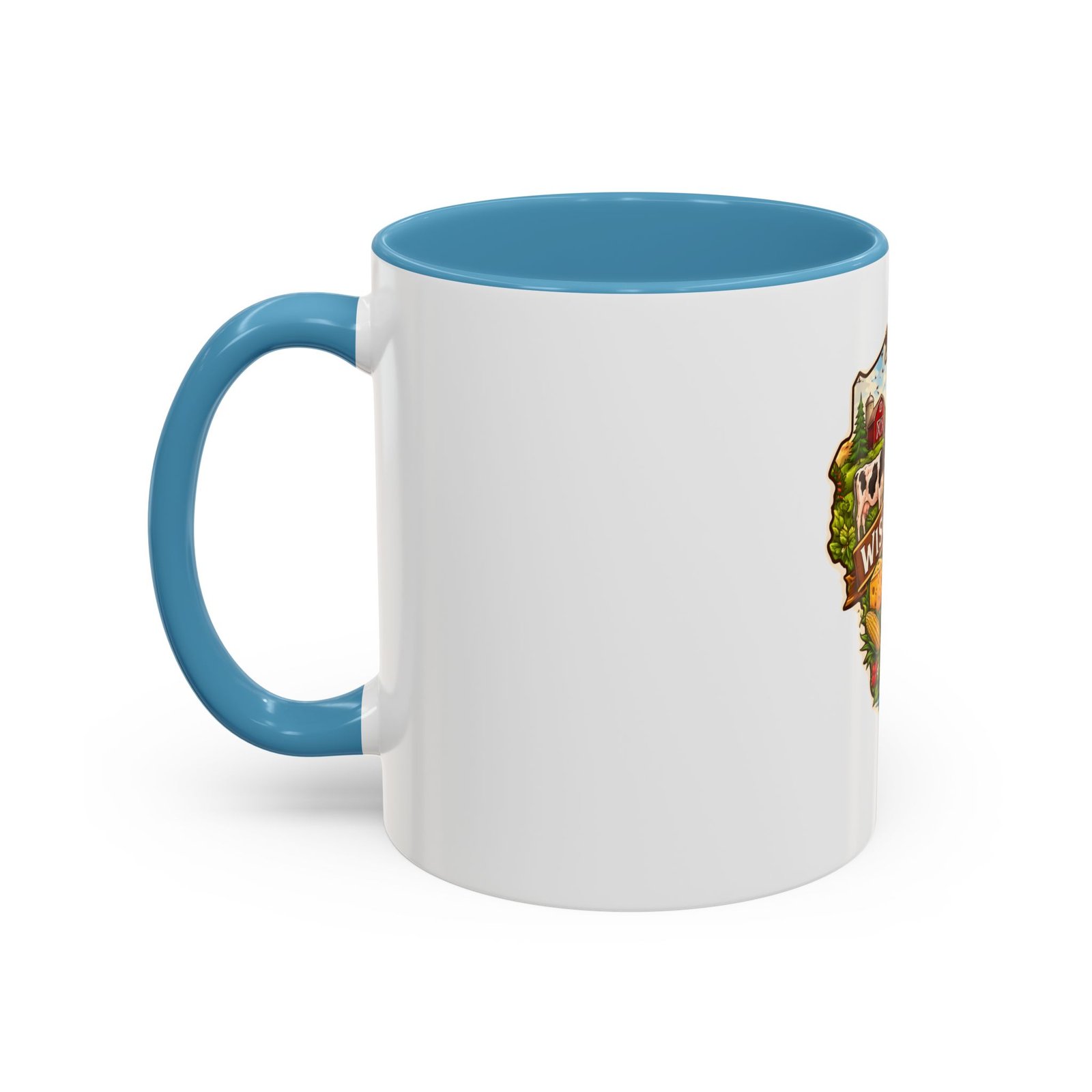 Wisconsin State Map Coffee Mug – Retro Cheese, Beer & Lake Icons Accent Mug - Image 35