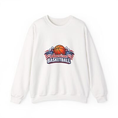 American Basketball Crewneck Sweatshirt — Patriotic USA Basketball Graphic