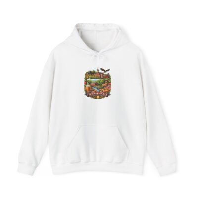 Hoodie — Scenic Autumn Cabin Illustration Hooded Sweatshirt