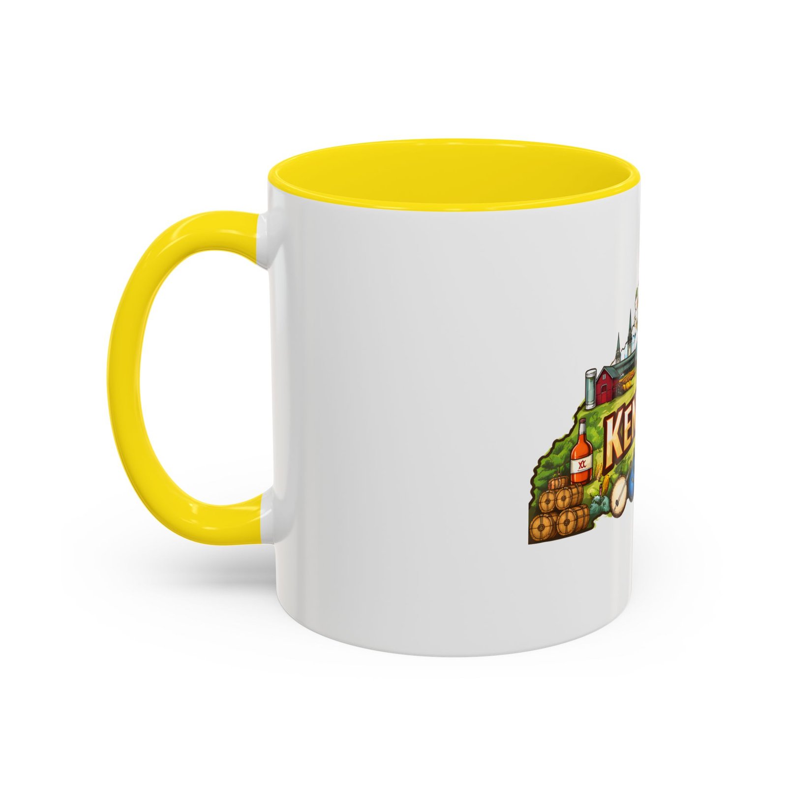 Kentucky State Map Accent Coffee Mug — Scenic Landmark Travel Souvenir (11/15oz) - Image 47
