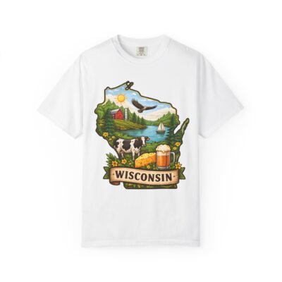 Wisconsin Scenic State T-Shirt — Dairy, Lake & Brewery Vintage Design