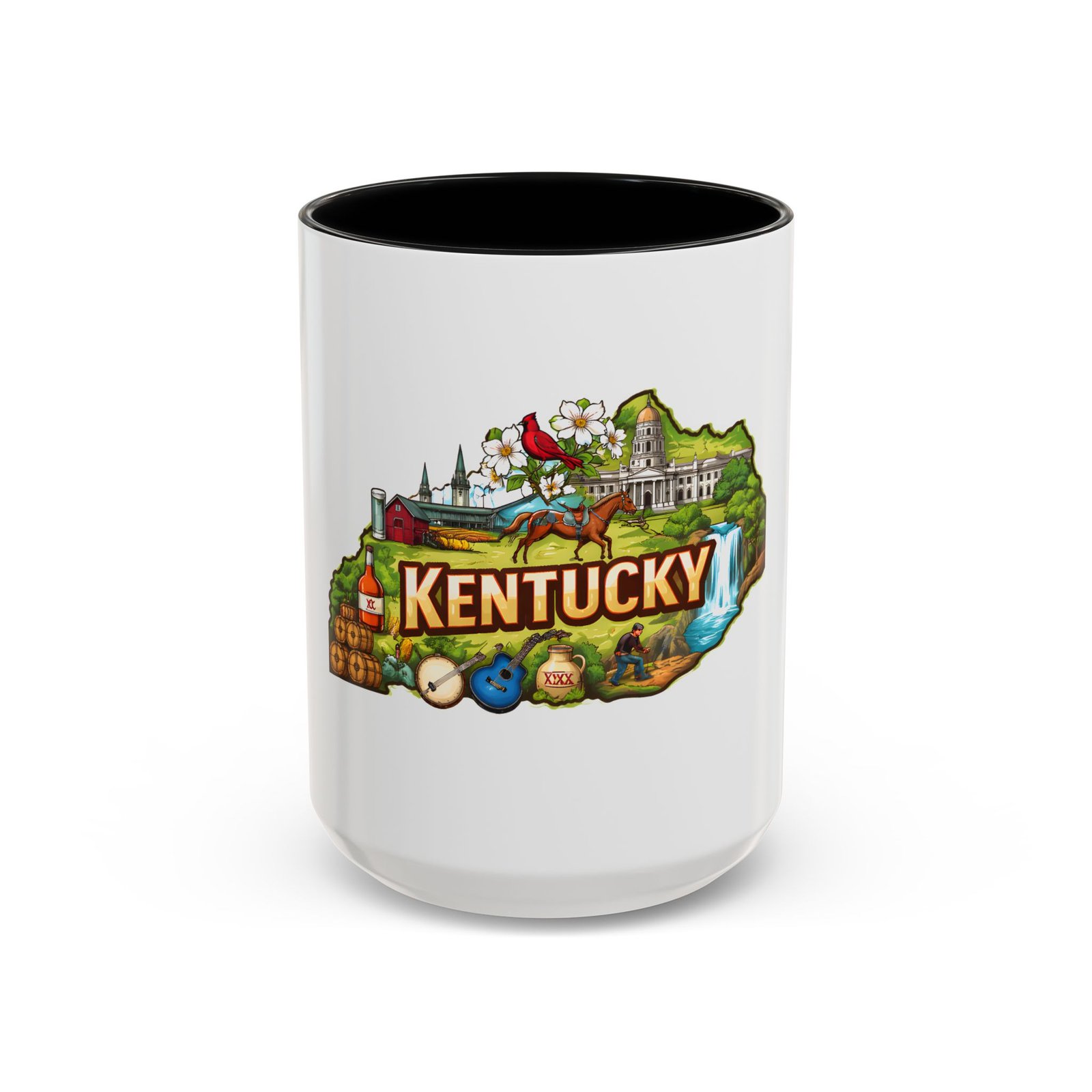 Kentucky State Map Accent Coffee Mug — Scenic Landmark Travel Souvenir (11/15oz) - Image 17