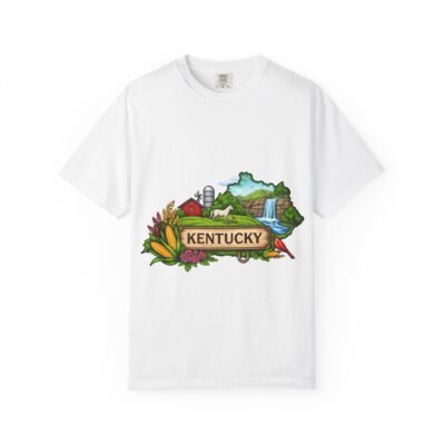Kentucky State Map T-Shirt — Vintage Farm & Nature Scenic Tee