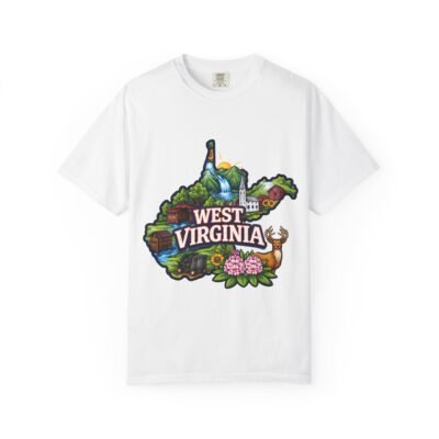 West Virginia Scenic State Map T‑Shirt — Vintage Nature Travel Tee