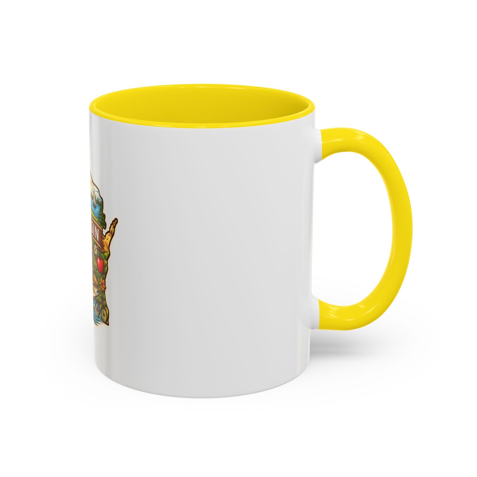 Wisconsin State Map Coffee Mug – Retro Cheese, Beer & Lake Icons Accent Mug - Image 46