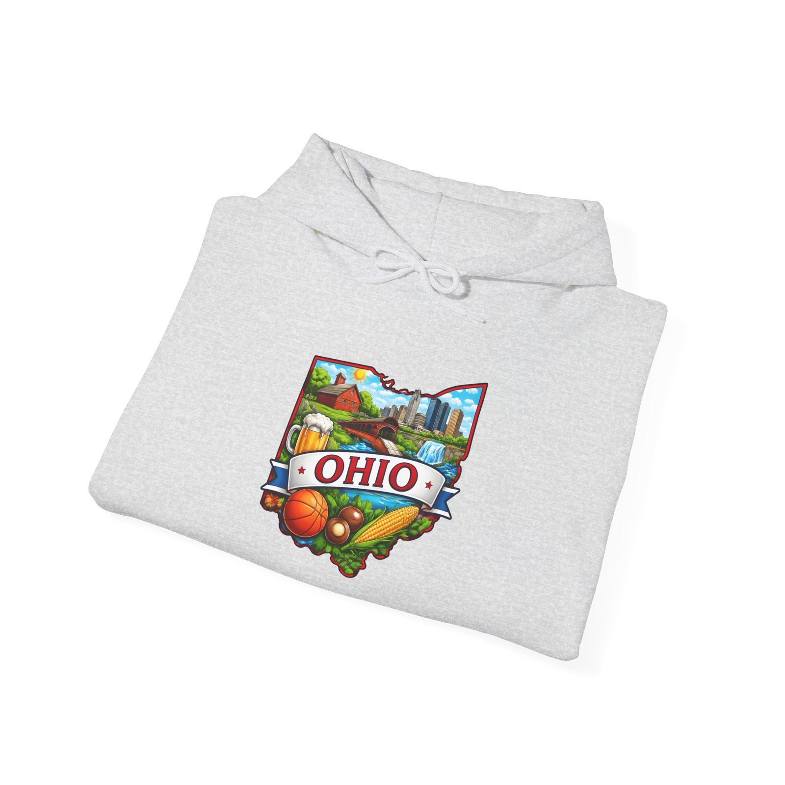 Ohio State Map Hoodie — Colorful Ohio Landmarks & Icons Sweatshirt - Image 9