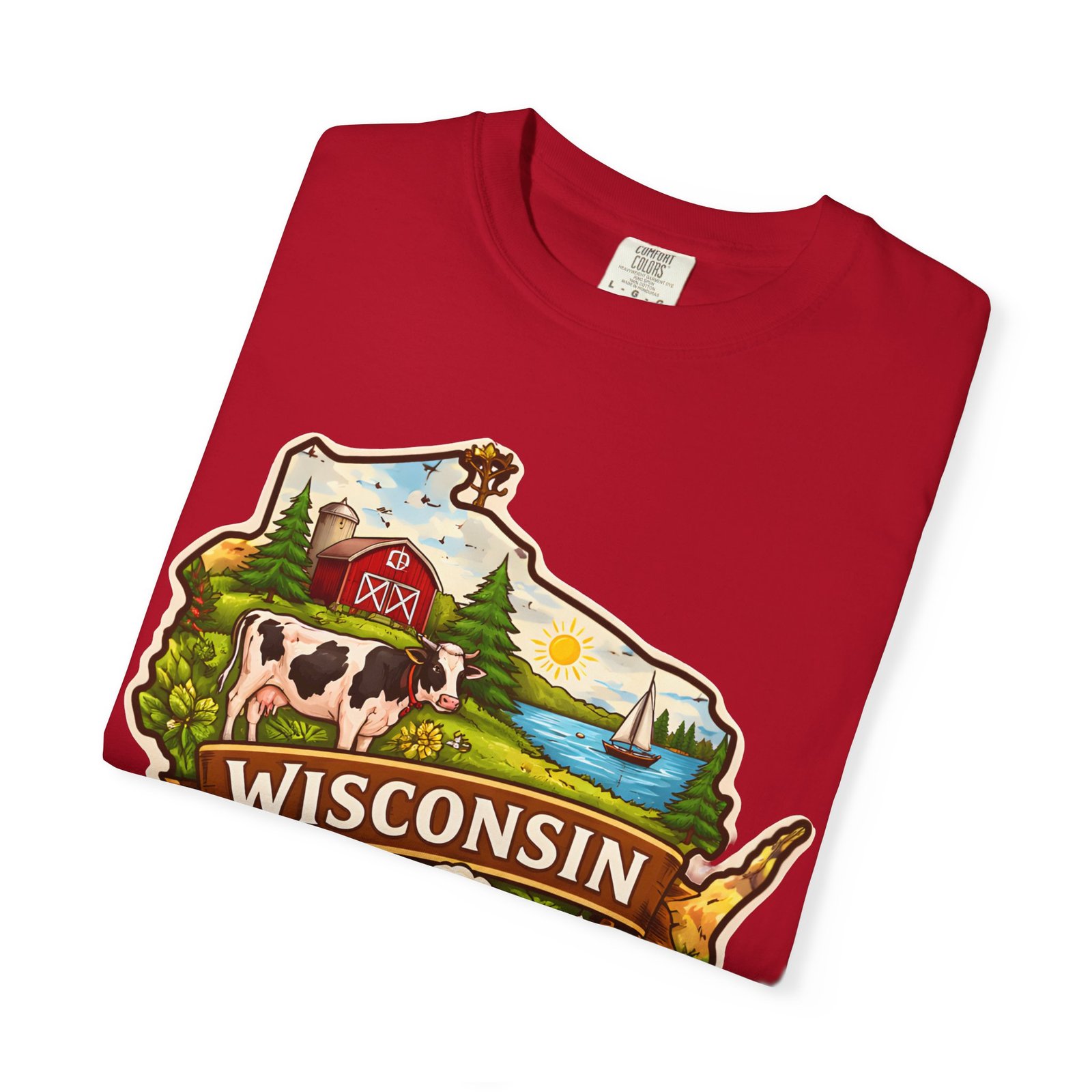 Wisconsin State Map T-Shirt — Dairy, Beer & Lake Life Graphic Tee - Image 73