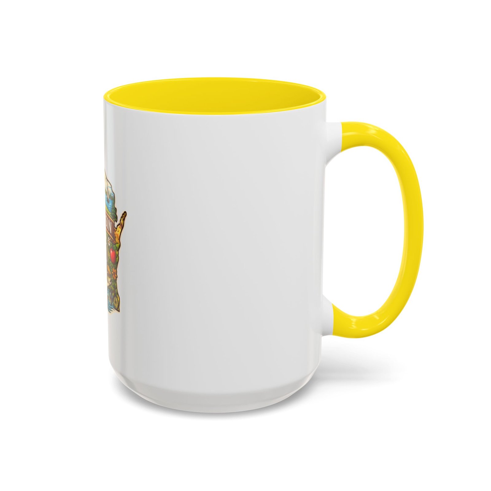 Wisconsin State Map Coffee Mug – Retro Cheese, Beer & Lake Icons Accent Mug - Image 54