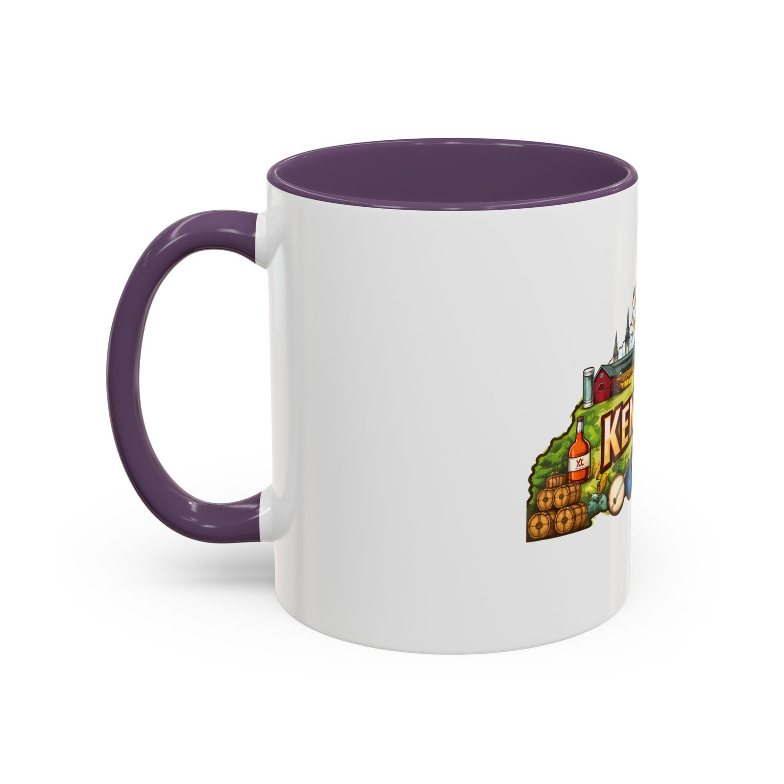 Kentucky State Map Accent Coffee Mug — Scenic Landmark Travel Souvenir (11/15oz) - Image 63