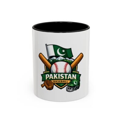 Pakistan Baseball Accent Coffee Mug — Pakistan Flag Baseball Emblem (11/15oz)