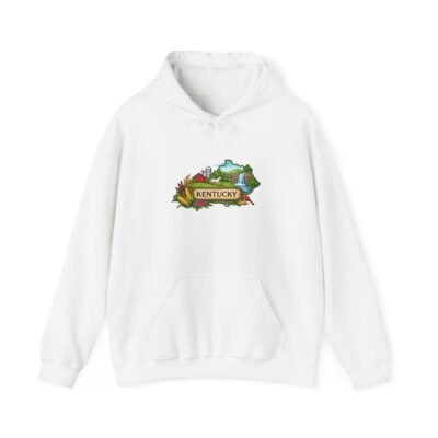 Kentucky State Map Hoodie – Scenic Bluegrass Travel Souvenir