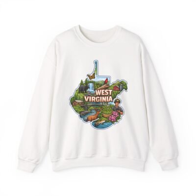 West Virginia State Map Sweatshirt — Scenic Nature & Outdoor Landmarks Crewneck
