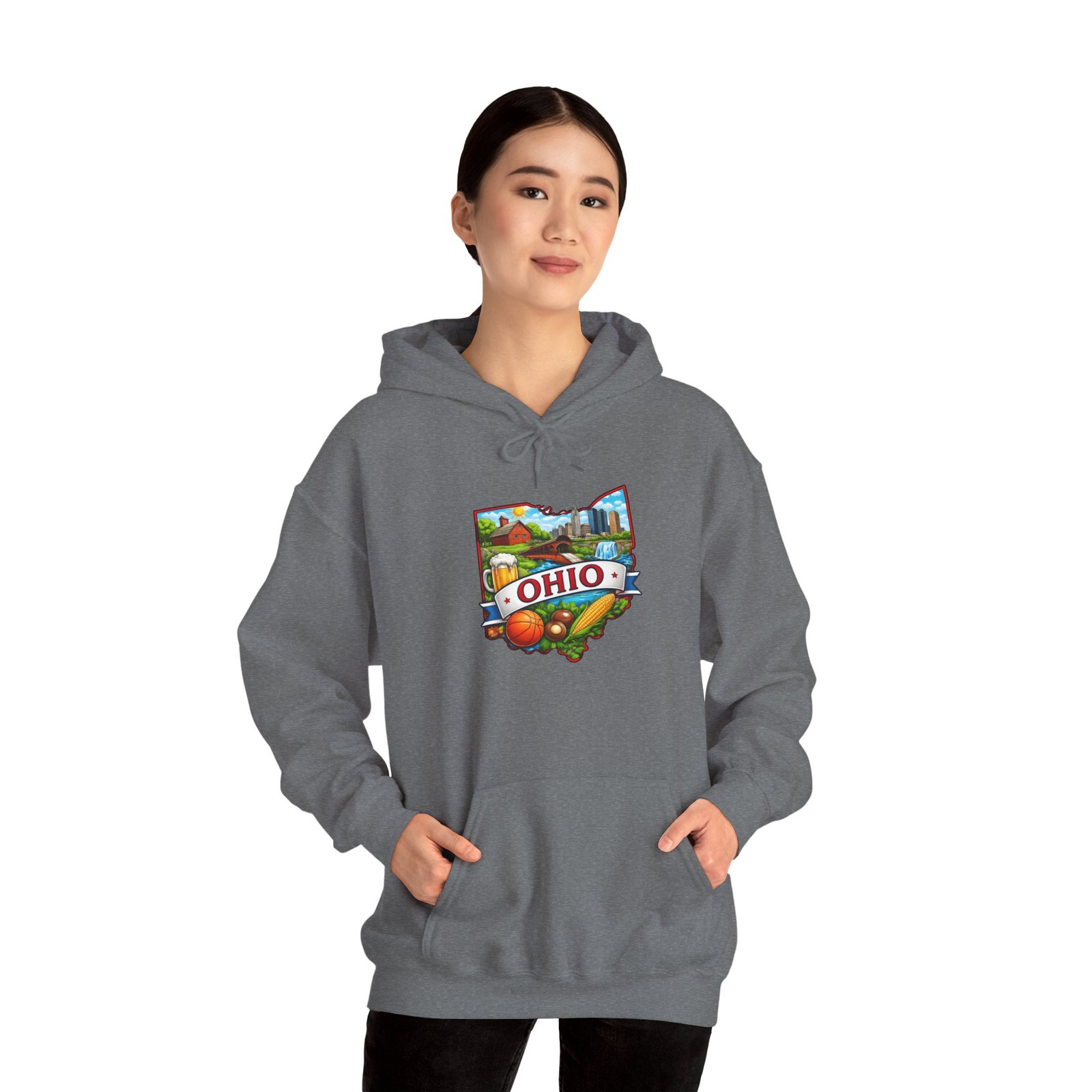 Ohio State Map Hoodie — Colorful Ohio Landmarks & Icons Sweatshirt - Image 35