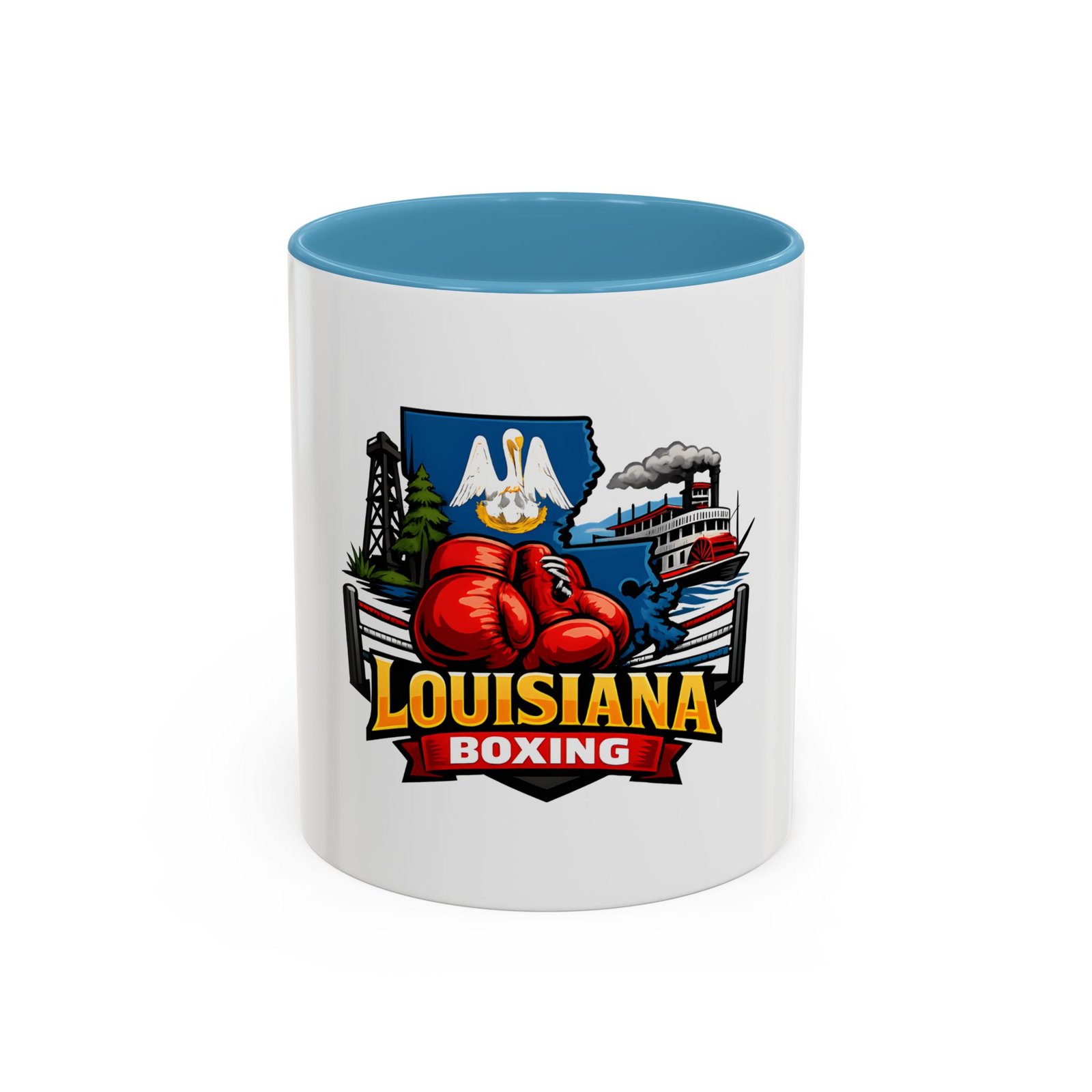 Louisiana Boxing Accent Coffee Mug – Red Gloves State Pride (11/15oz) - Image 33