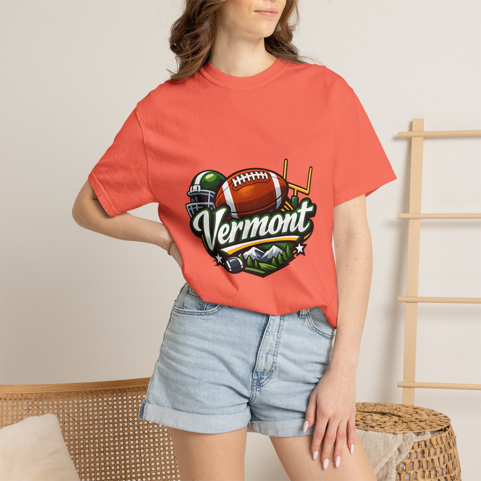 Vermont Football State T-Shirt — Retro Helmet & Goalpost Design - Image 12