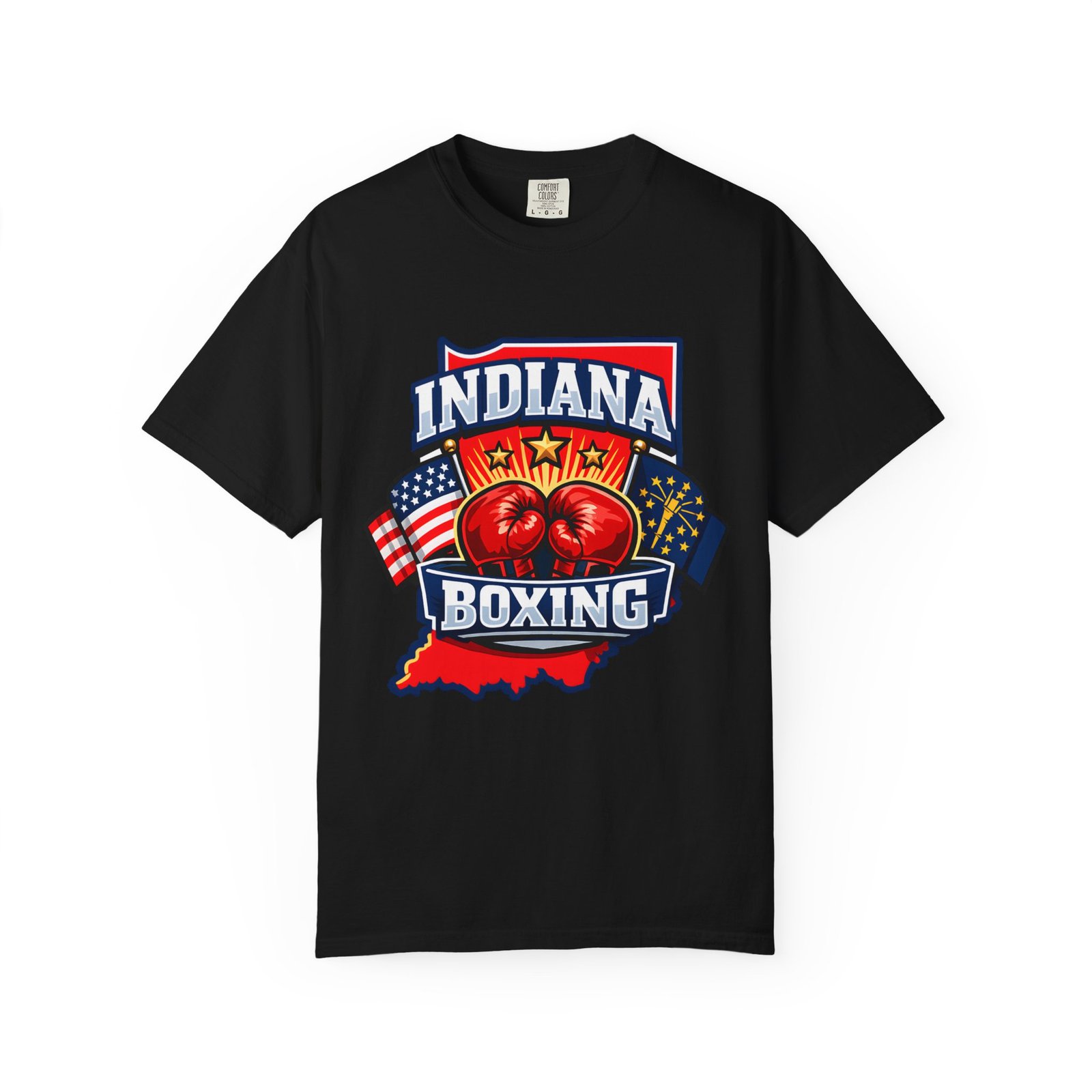 Indiana Boxing T-Shirt — State Pride Boxing Tee with Gloves & Flags - Image 49