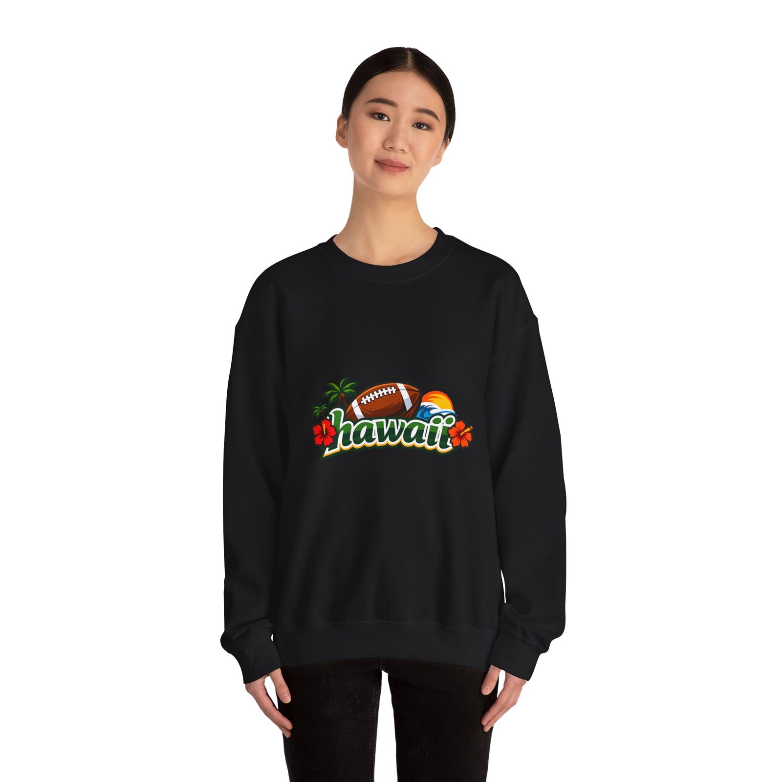 Hawaii Football Crewneck Sweatshirt — Tropical Sunset Palm Beach Pullover - Image 20