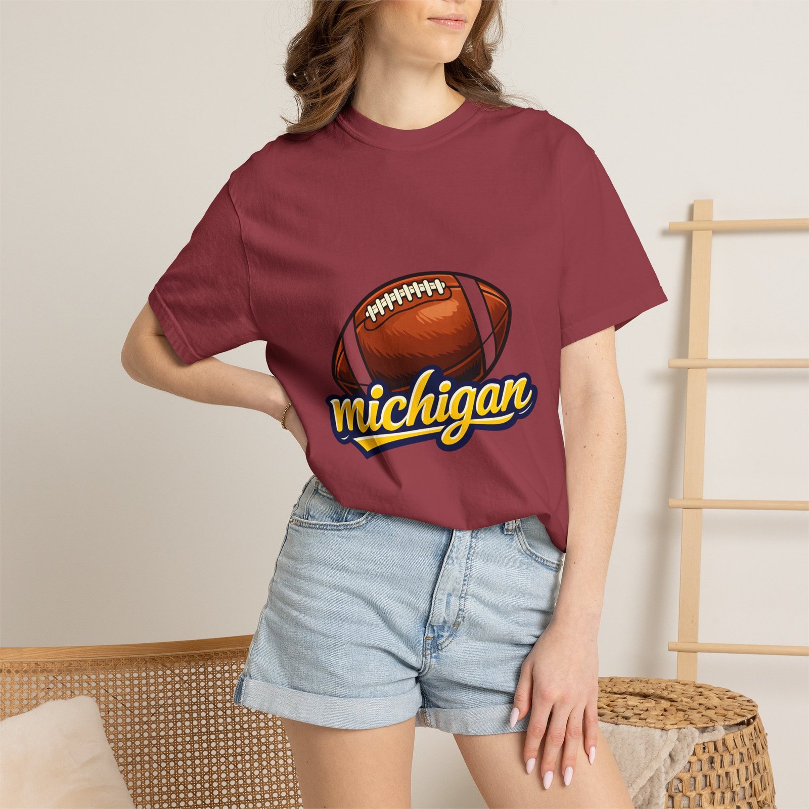 Michigan Football T-Shirt — Vintage Script Logo Tee - Image 56