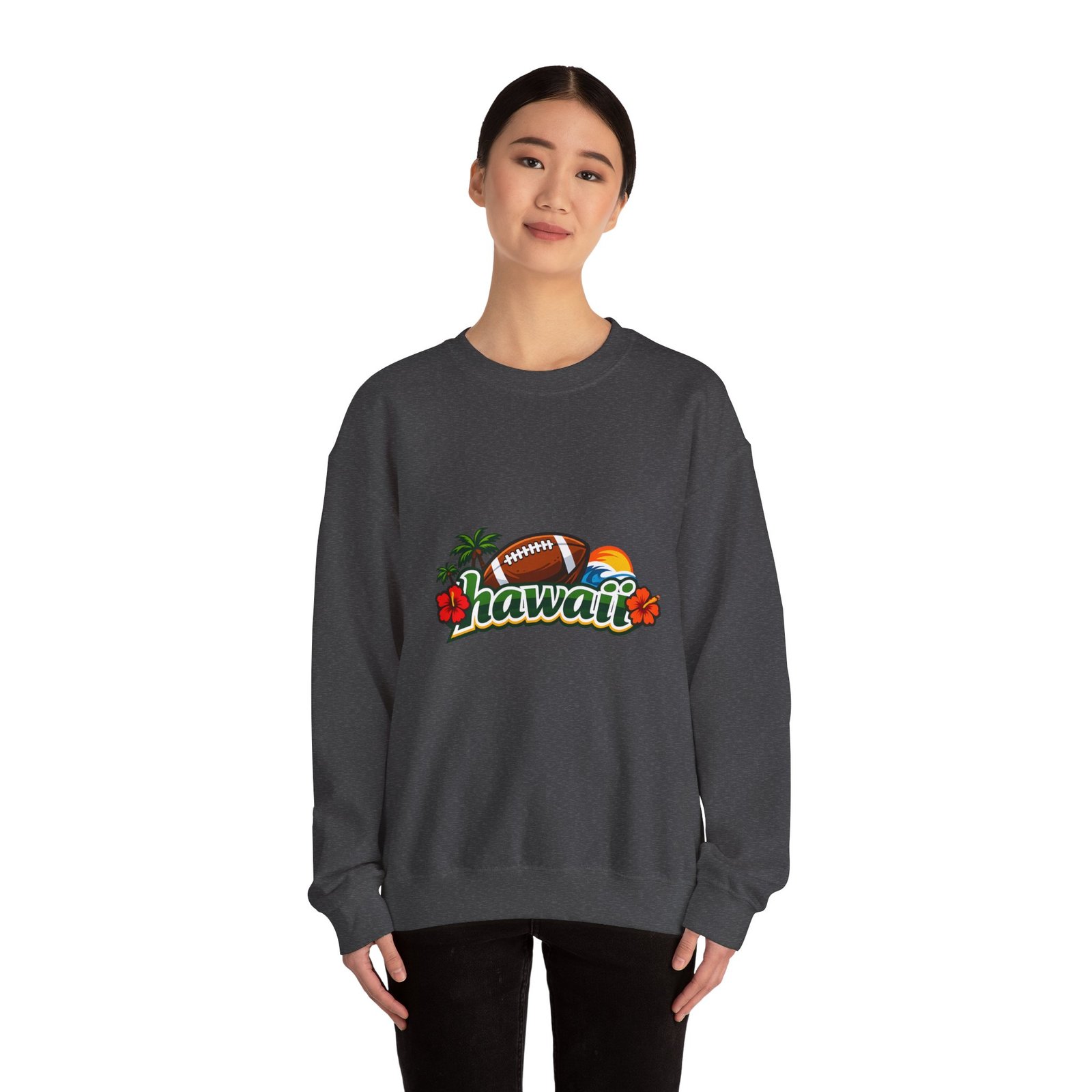 Hawaii Football Crewneck Sweatshirt — Tropical Sunset Palm Beach Pullover - Image 36