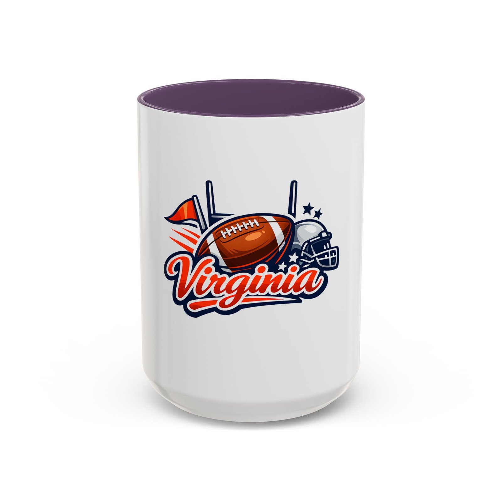 Virginia Football Accent Coffee Mug – Team Helmet & Football Design (11/15oz) - Image 17