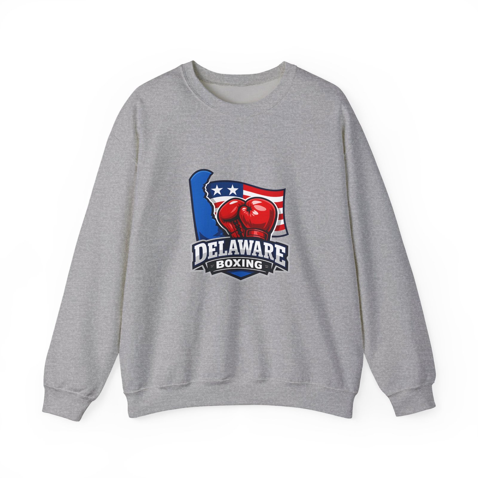 Delaware Boxing Crewneck Sweatshirt – USA Flag Boxing Gloves Graphic - Image 21