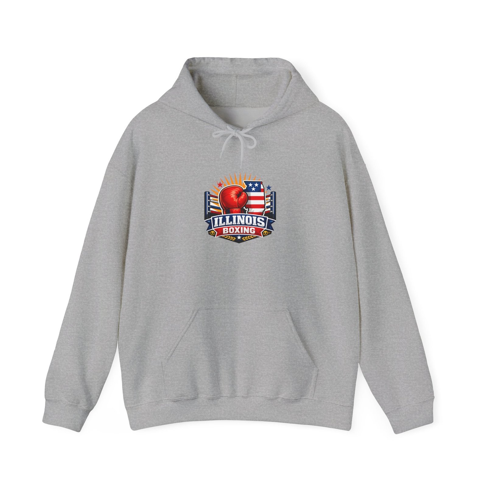 Illinois Boxing Hoodie — Vintage USA Boxing Logo Pullover - Image 17
