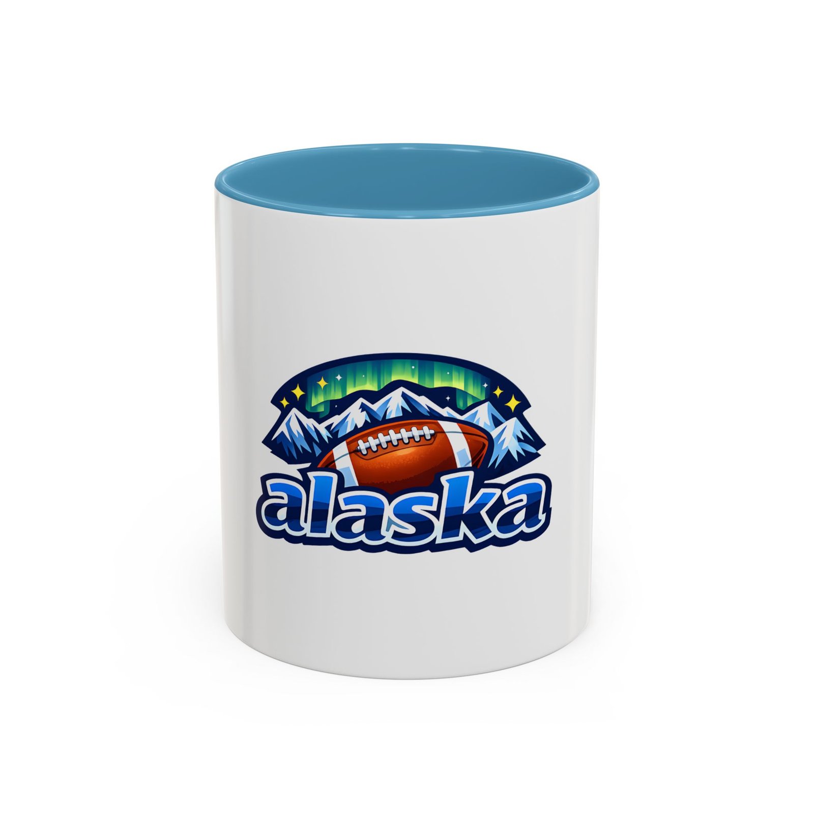 Alaska Football Coffee Mug – Northern Lights Mountain Design (11/15oz) - Image 9