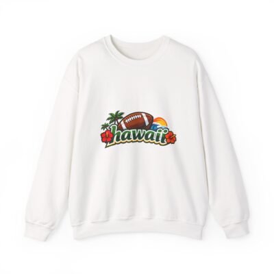 Hawaii Football Crewneck Sweatshirt — Tropical Sunset Palm Beach Pullover