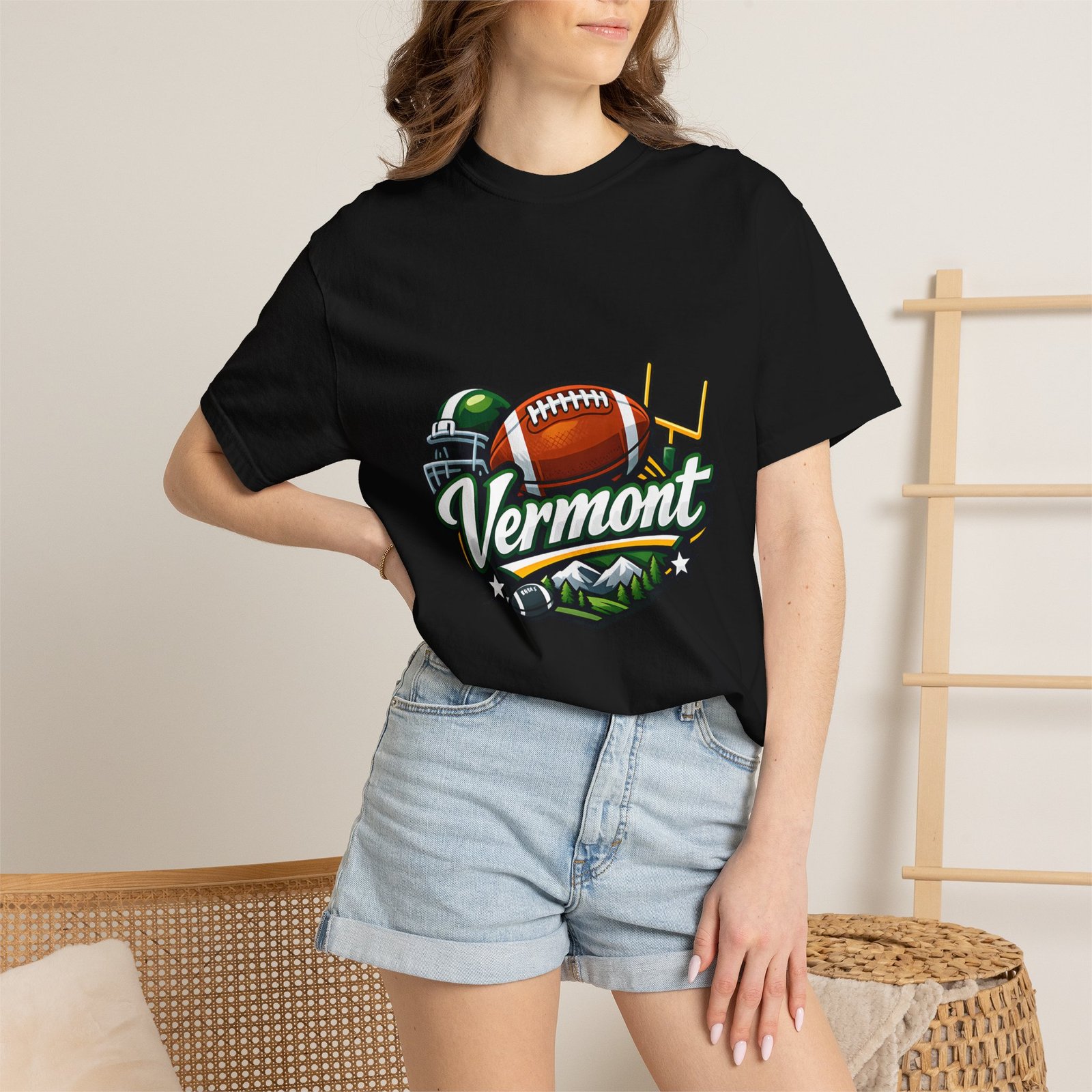 Vermont Football State T-Shirt — Retro Helmet & Goalpost Design - Image 52