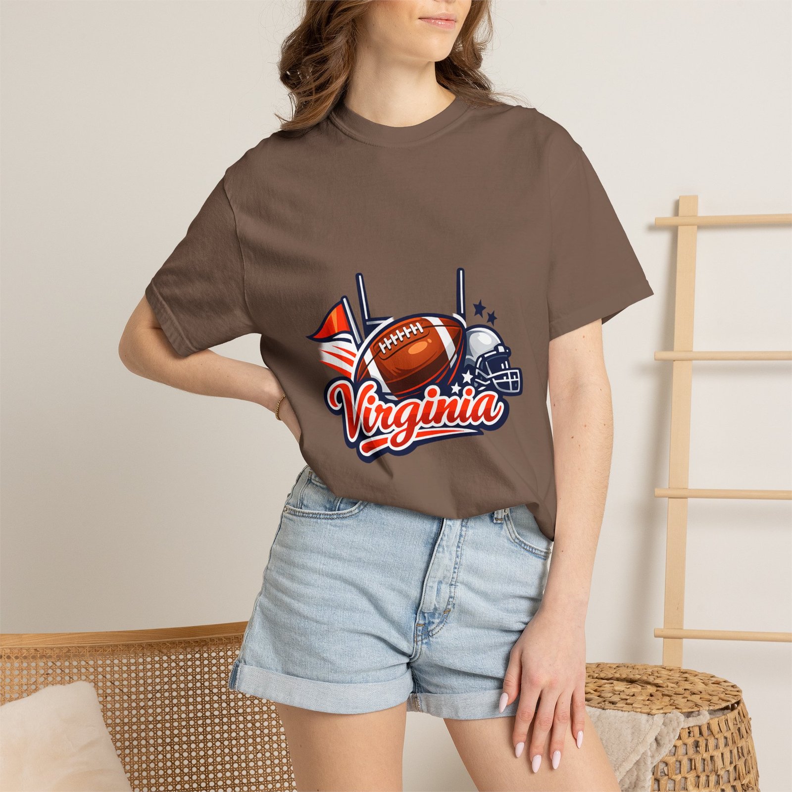 Virginia Football Helmet & Ball T-Shirt - Image 28