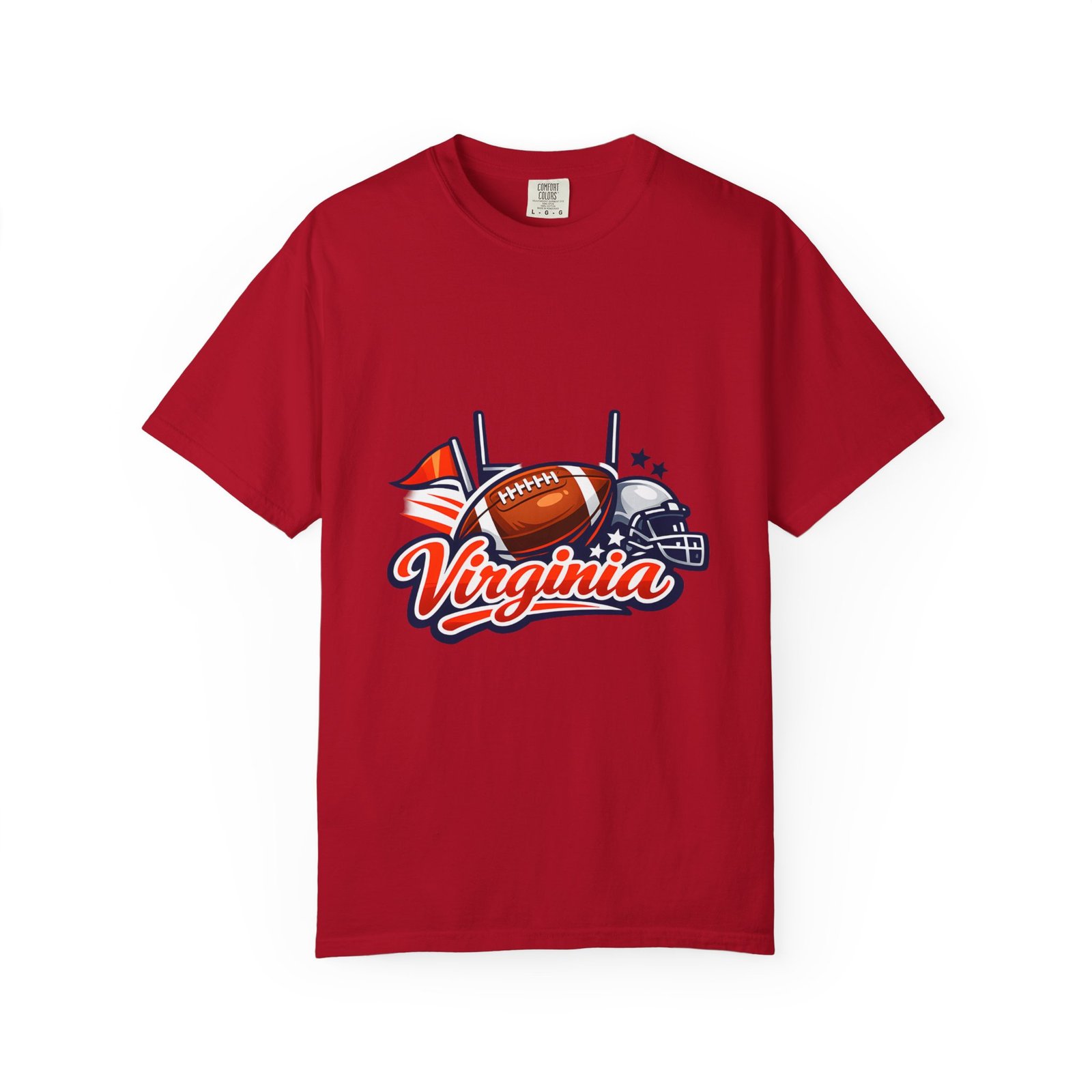 Virginia Football Helmet & Ball T-Shirt - Image 57