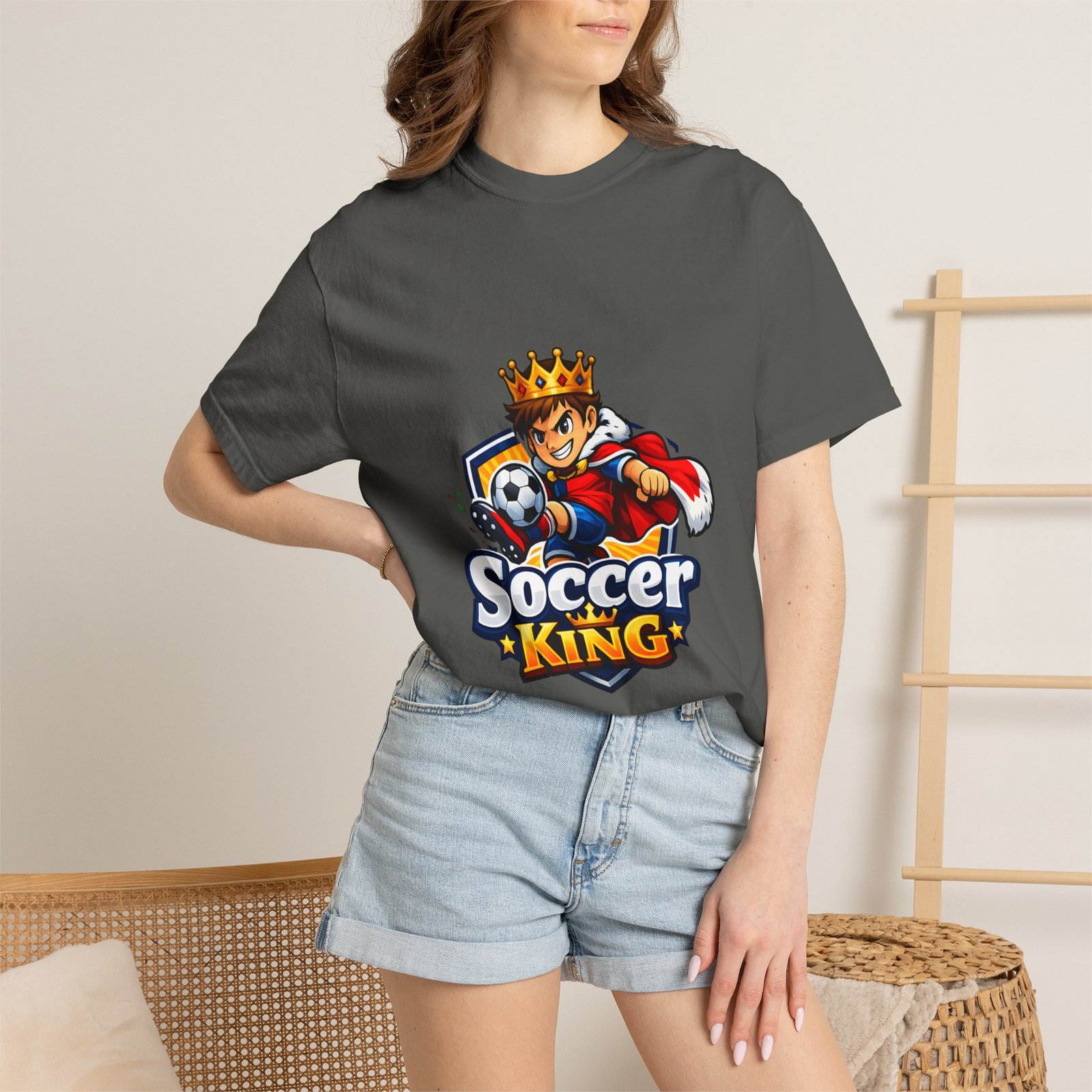 Soccer King T-Shirt — Kids' Youth Soccer Crown Graphic Tee - Image 32