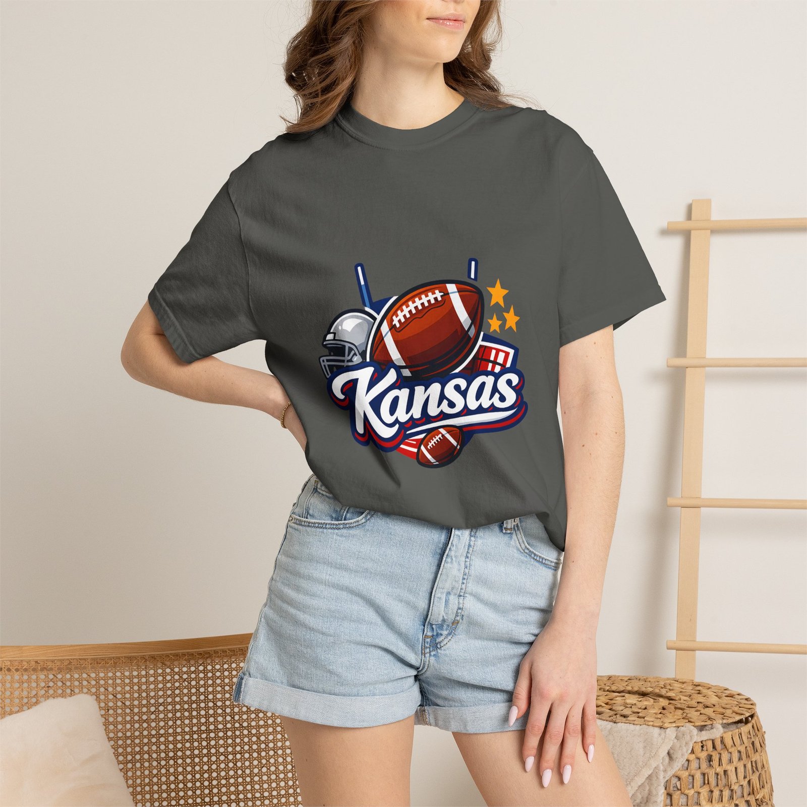 Kansas Football T-Shirt — Retro Helmet & Ball State Pride Tee - Image 32