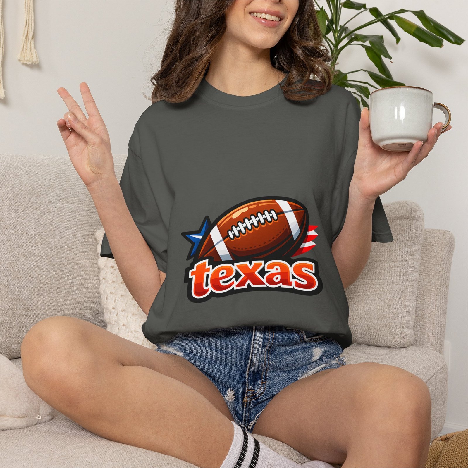 Texas Football T-Shirt — Retro Football & Lone Star Logo - Image 65