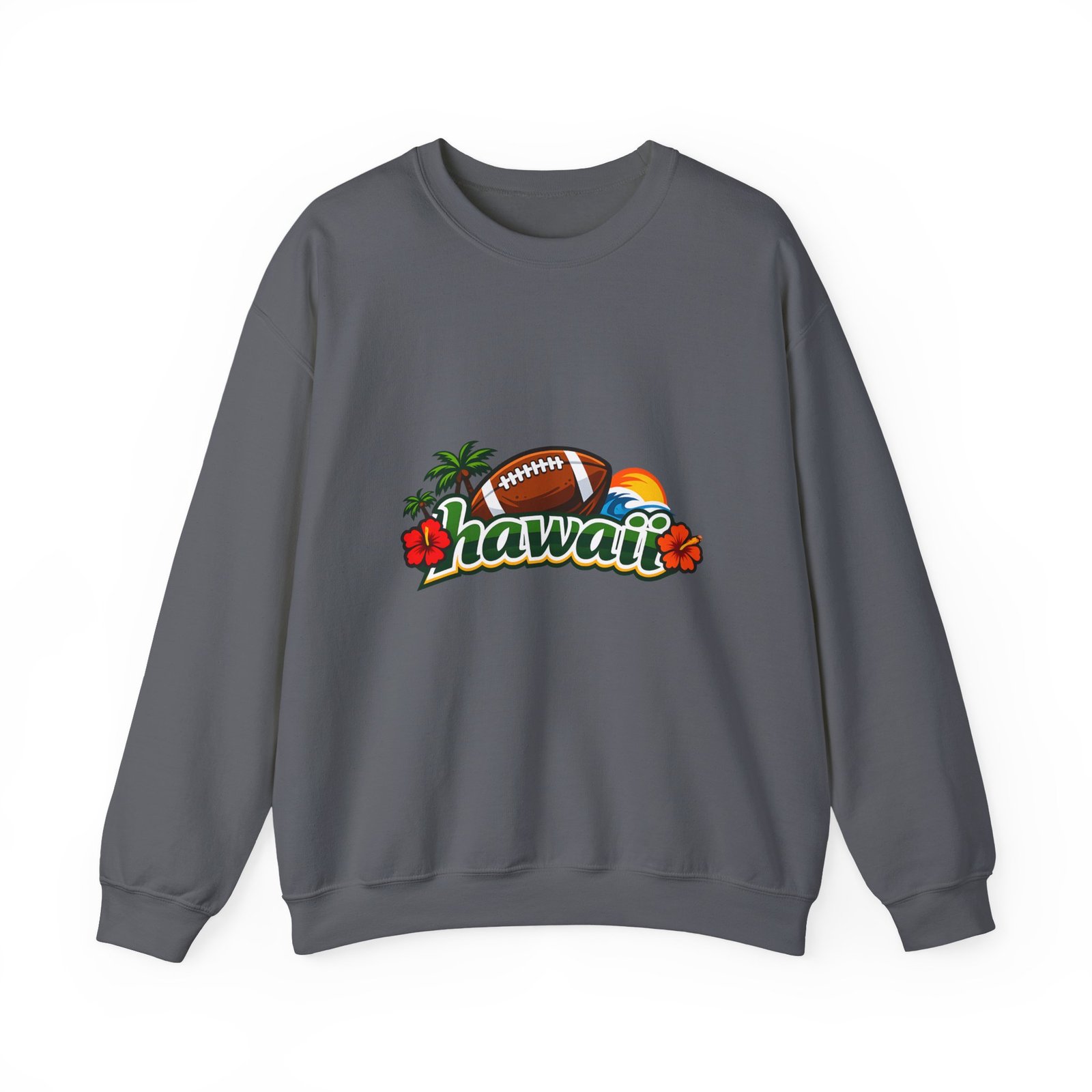Hawaii Football Crewneck Sweatshirt — Tropical Sunset Palm Beach Pullover - Image 37