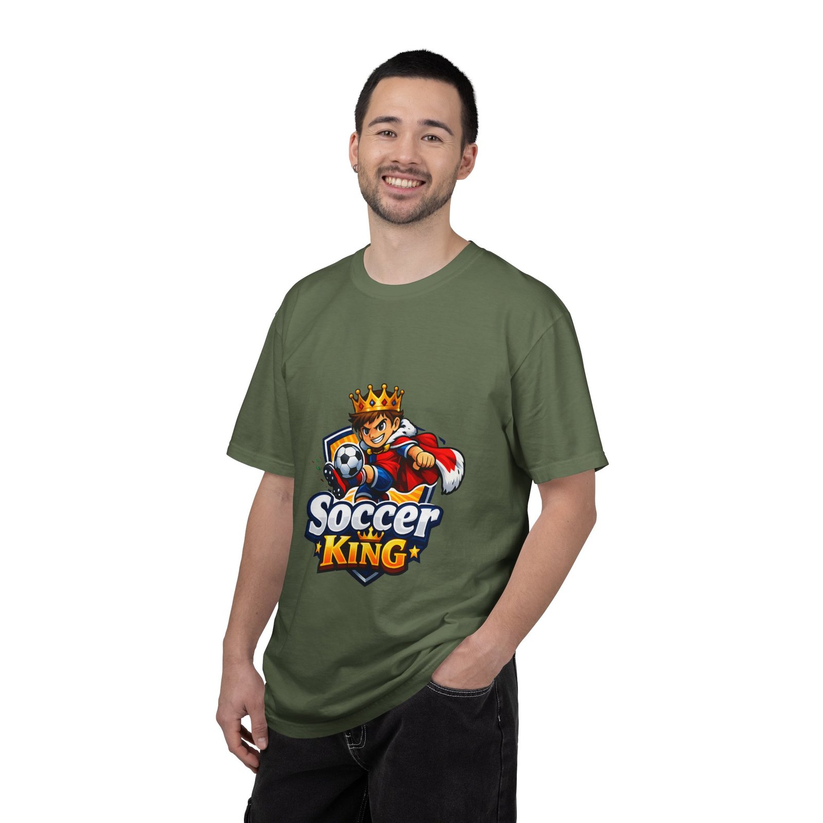 Soccer King T-Shirt — Kids & Teens Soccer Crown Graphic Tee - Image 30