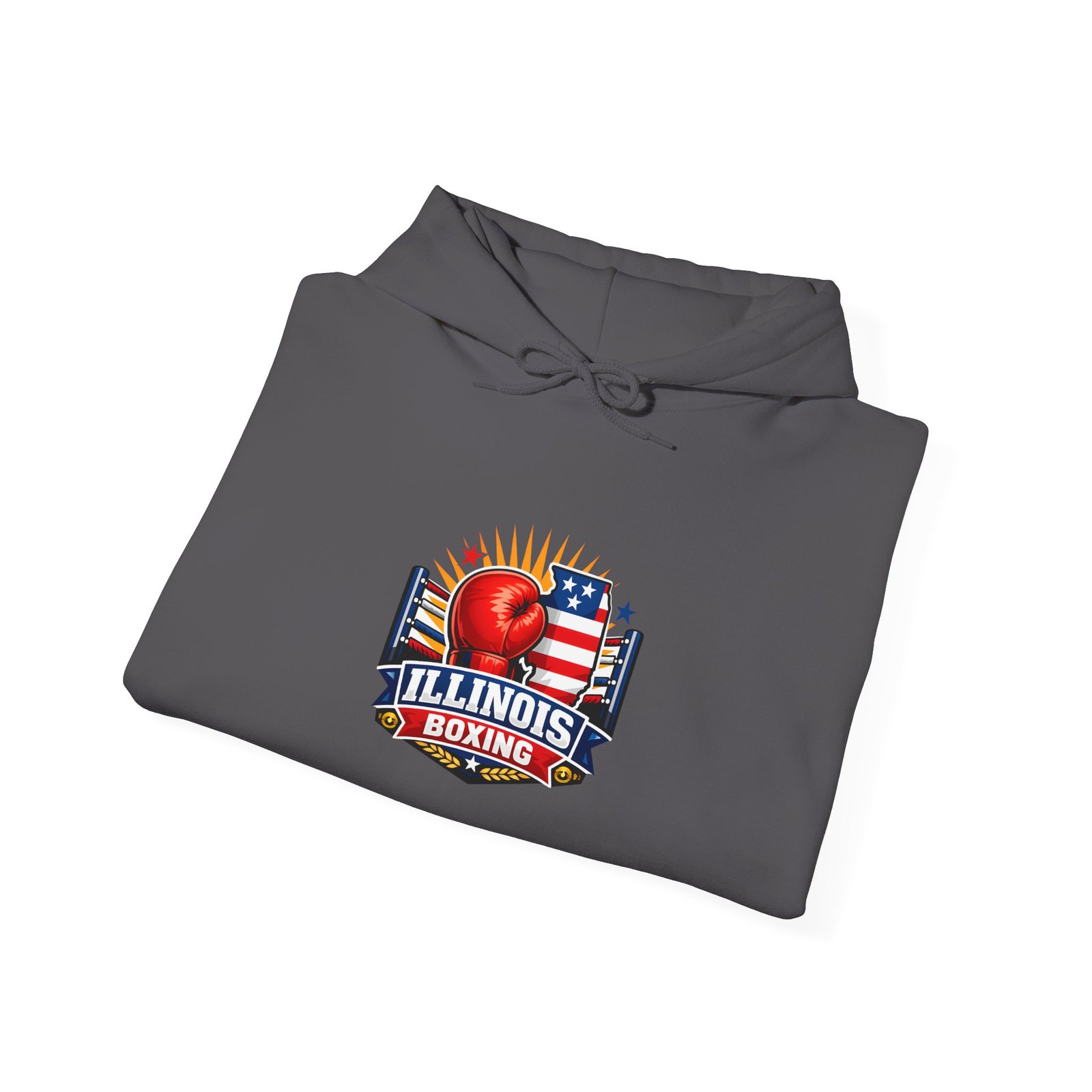 Illinois Boxing Hoodie — Vintage USA Boxing Logo Pullover - Image 36