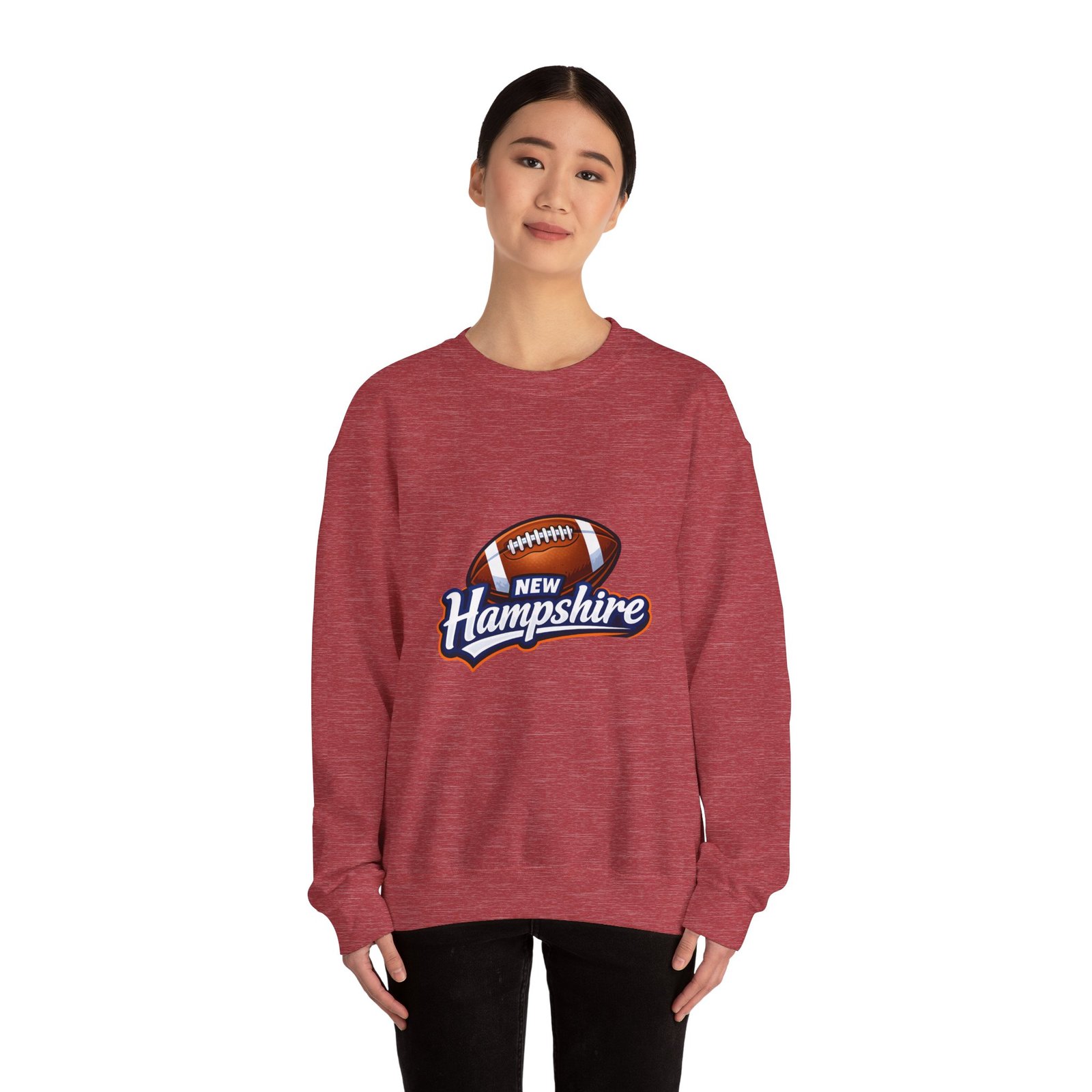 New Hampshire Football Crewneck Sweatshirt — Retro State Football Logo - Image 44