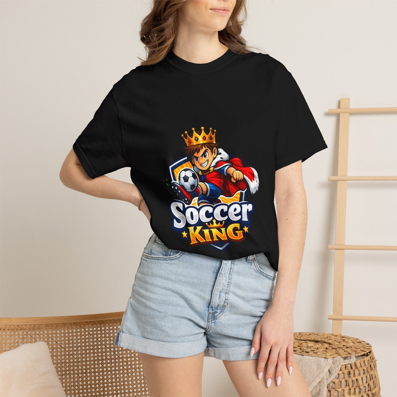Soccer King T-Shirt — Kids' Youth Soccer Crown Graphic Tee - Image 52