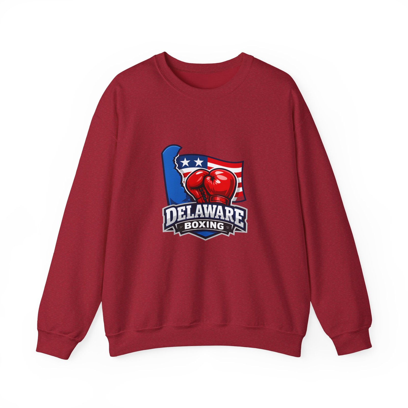 Delaware Boxing Crewneck Sweatshirt – USA Flag Boxing Gloves Graphic - Image 49