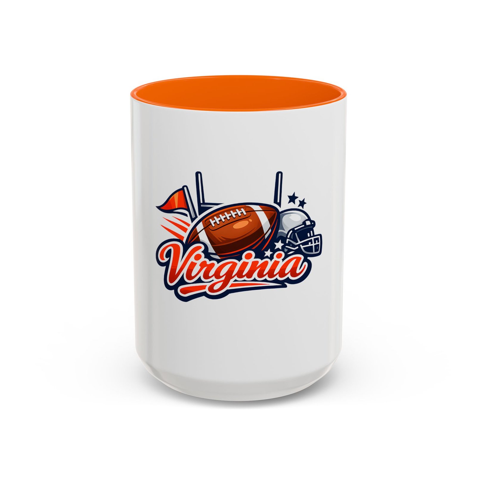 Virginia Football Accent Coffee Mug – Team Helmet & Football Design (11/15oz) - Image 13