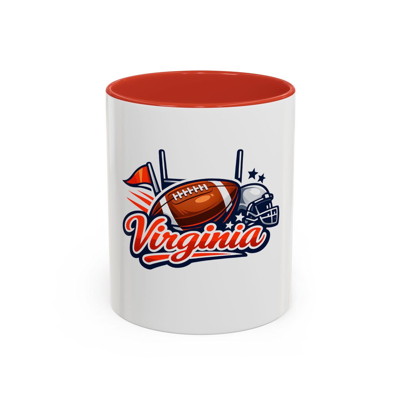 Virginia Football Accent Coffee Mug – Team Helmet & Football Design (11/15oz) - Image 4