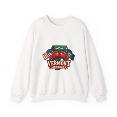Vermont Boxing Crewneck Sweatshirt – Cherry Logo with US & Vermont Flags