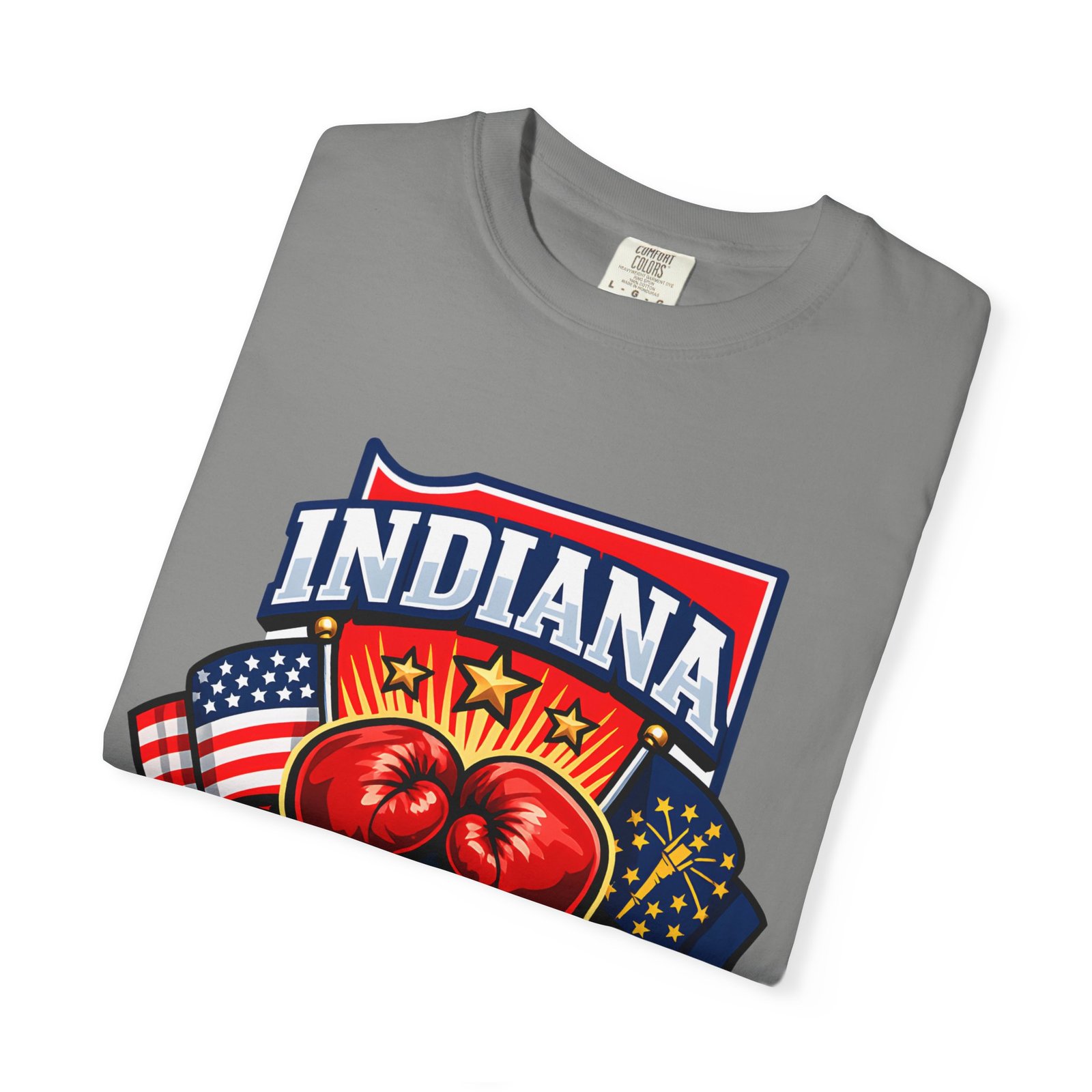 Indiana Boxing T-Shirt — State Pride Boxing Tee with Gloves & Flags - Image 43
