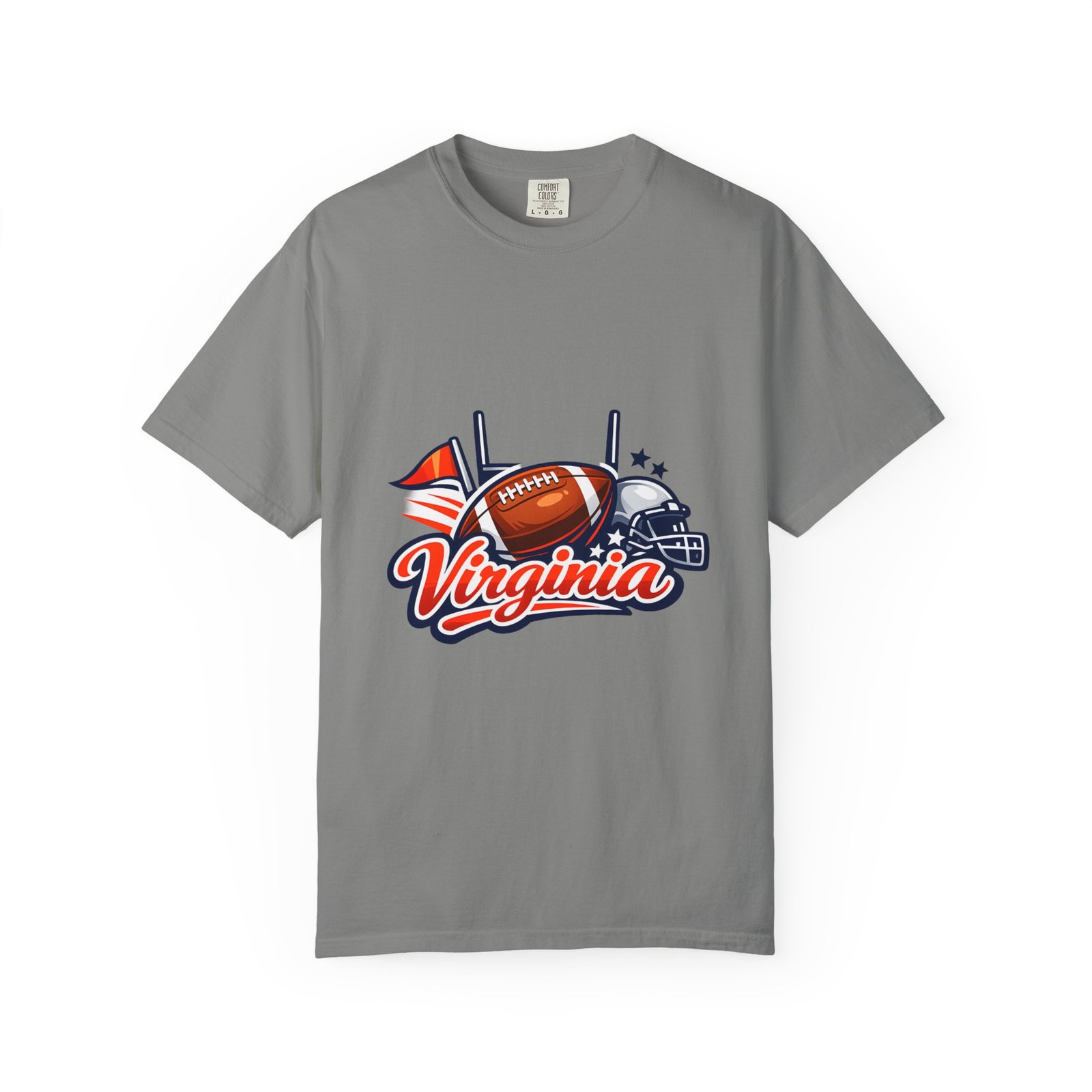 Virginia Football Helmet & Ball T-Shirt - Image 41