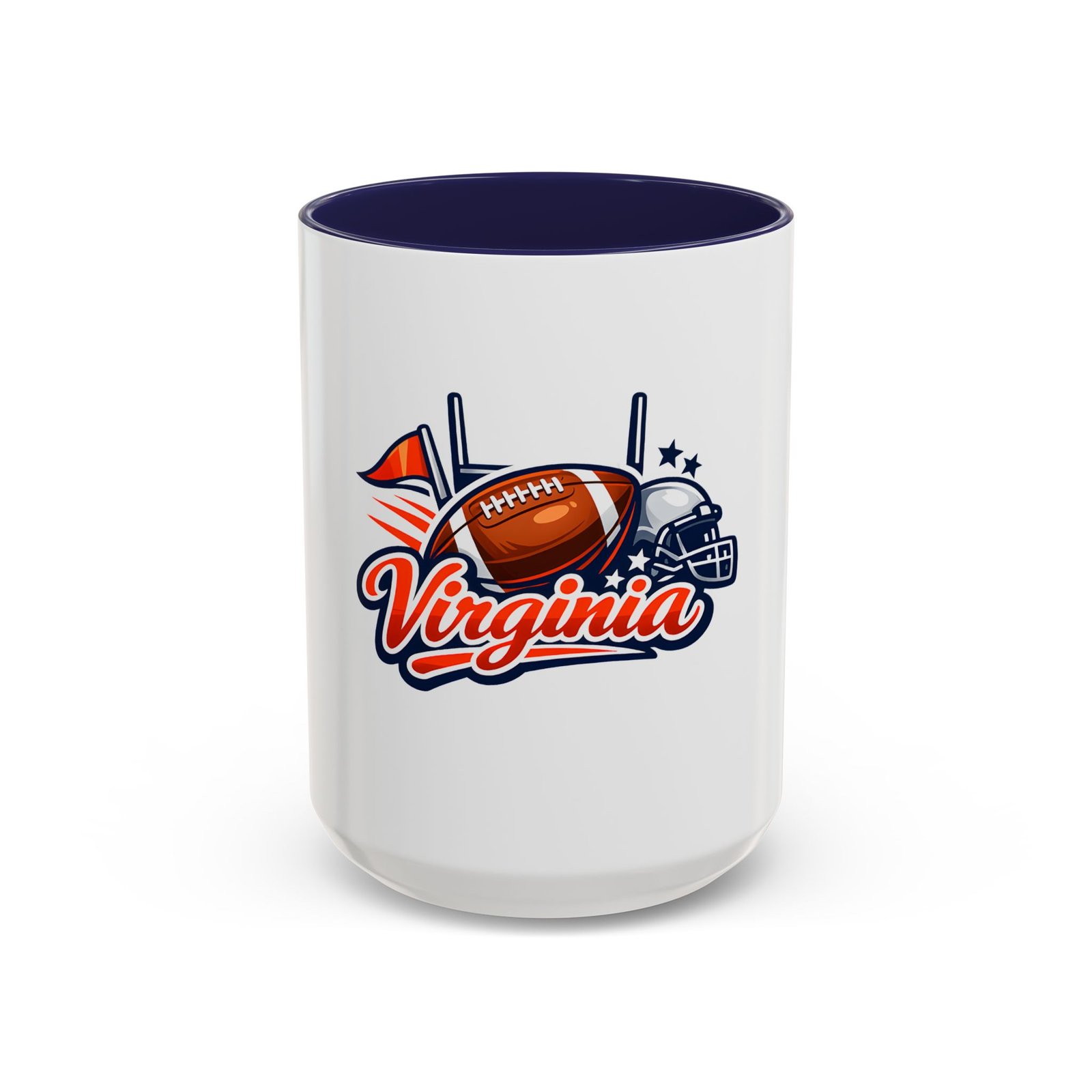 Virginia Football Accent Coffee Mug – Team Helmet & Football Design (11/15oz) - Image 6